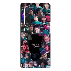 Чехол Гра в кальмара для Oppo Find X3 Pro (Коллаж Игра кальмара)