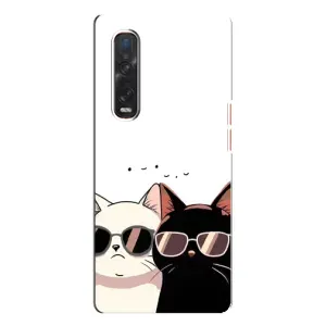 Чехол с принтом «Коты в очках» для OPPO Find X3 Pro