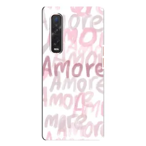 Чехол с розовым рисунком для Oppo Find X3 Pro (Аморе любовь)