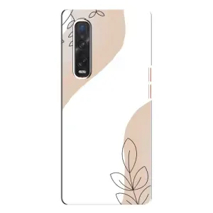 Силконовий чохол з принтом в квітах на Oppo Find X3 Pro (Нюдова гілочка абстракція)