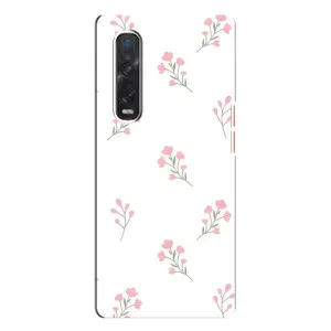 Чехол с розовым рисунком для Oppo Find X3 Pro (Розовые цветы)