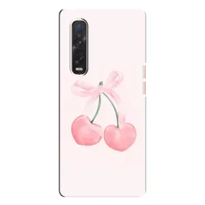 Чехол с розовым рисунком для Oppo Find X3 Pro (Розовые вишни)