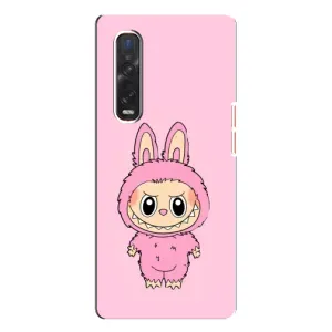Чехол с Лабубу на Oppo Find X3 Pro (Розовый Лабубу)