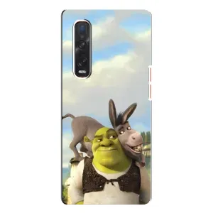 Чехол с мультфильмом Шрек на Oppo Find X3 Pro (Шрек и Осел)