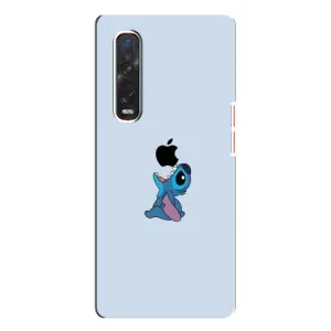 Чехол с принтом Стич на OPPO Find X3 Pro (Stitch apple)
