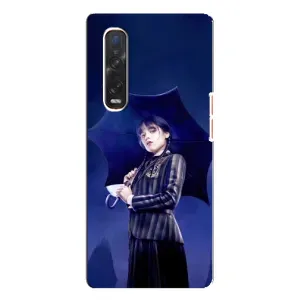 Чехлы Венсдей на Oppo Find X3 Pro Уэнсдей (AlphaPrint) (Уэнздей с зонтом)