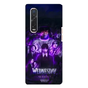 Чехол с дизайном Венздей 2 на Oppo Find X3 Pro (Фиолетовая магия Уэнздей)