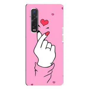 Чехол с принтом для Oppo Find X3 Pro (AlphaPrint - Знак сердечка)