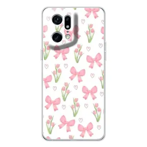 Чехол с бантиками на Find X5 Pro (Банты и цветы)