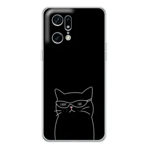 Чохол з малюнком кіт на OPPO Find X5 Pro (Байдужий кіт)