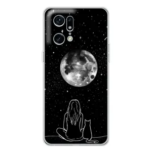 Чохол з малюнком кіт на OPPO Find X5 Pro (Дівчина з котом)