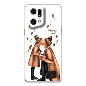 Чохол з друком для OPPO Find X5 Pro - (Мама з дитинкою) (AlphaPrint) (Донька і мама)