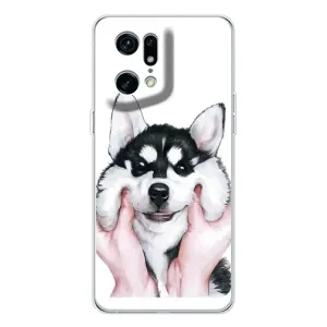Чехлы с собаками для OPPO Find X5 Pro (VPrint) (Довольный Хаски)