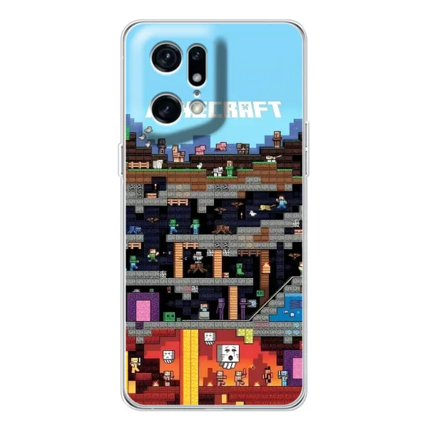 Чехол с принтом «фон Minecraft» для OPPO Find X5 Pro Чехол с принтом «фон Minecraft» для OPPO Find X5 Pro