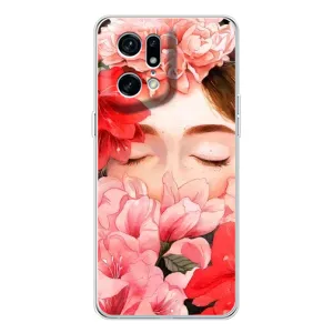 Чехлы (ART) Цветы на OPPO Find X5 Pro (VPrint) (Глаза в цветах)