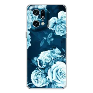 Чехлы (ART) Цветы на OPPO Find X5 Pro (VPrint) (Голубые Бутоны)