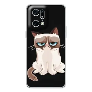 Чохол з принтом для OPPO Find X5 Pro (AlphaPrint) Модні коти (Сумний кіт)