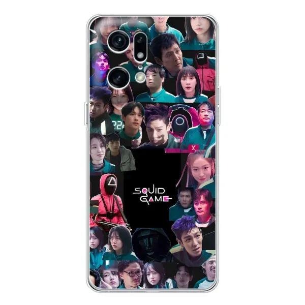 Чехол с принтом «Коллаж Игра кальмара» для OPPO Find X5 Pro