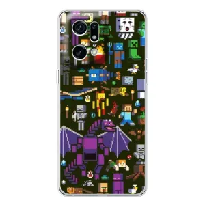 Чохол Майнкрафт на OPPO Find X5 Pro (AlphaPrint) Minecraft (Колаж Майнкрафт)