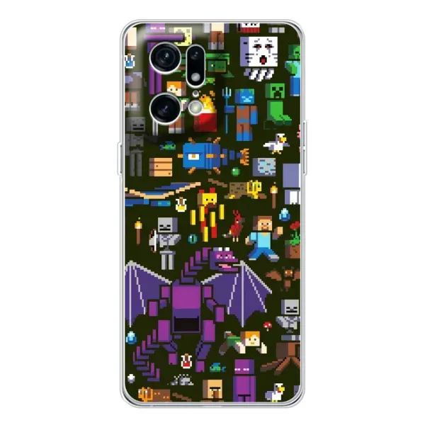 Чехол с принтом «Коллаж Майнкрафт» для OPPO Find X5 Pro Чехол с принтом «Коллаж Майнкрафт» для OPPO Find X5 Pro