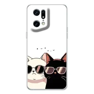 Чохол з малюнком кіт на OPPO Find X5 Pro (Коти в окулярах)