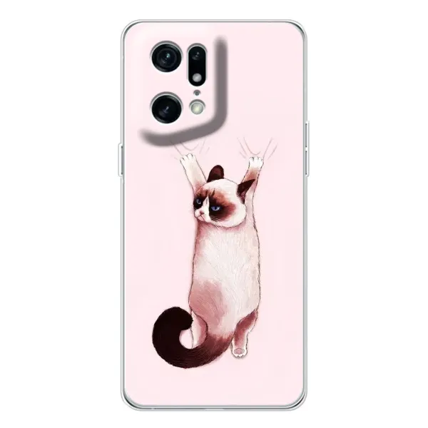 Чохол з принтом «Котик падає» для OPPO Find X5 Pro