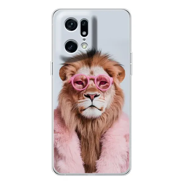 Чехол с принтом «Лев в очках» для OPPO Find X5 Pro Чехол с принтом «Лев в очках» для OPPO Find X5 Pro