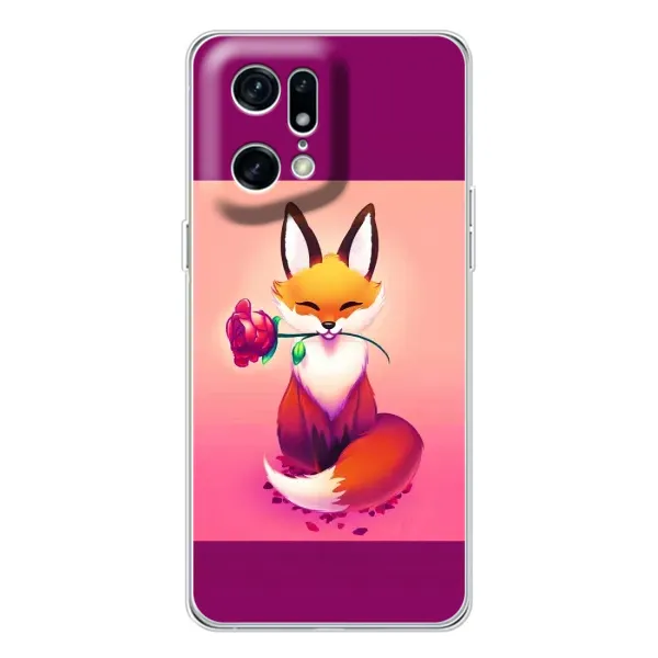 Чехол с принтом «Лисичка с розочкой» для OPPO Find X5 Pro