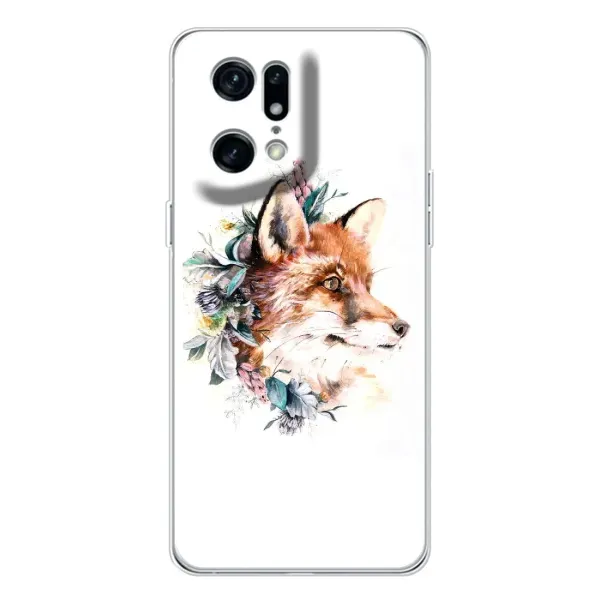 Чехол с принтом «Лисичка в цветочках» для OPPO Find X5 Pro