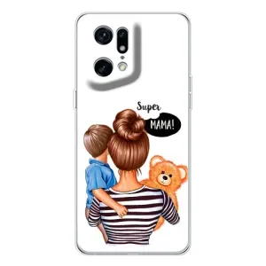 Чохол з друком для OPPO Find X5 Pro - (Мама з дитинкою) (AlphaPrint) (Мама з синочком)