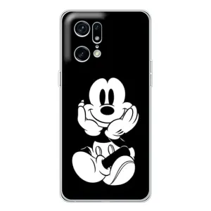 Эксклюзивный чехол для OPPO Find X5 Pro (AlphaPrint - Мультяшные) (Микки на черном)
