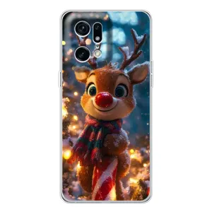 Яскравий чохол для OPPO Find X5 Pro з Зимові Оленята (Олень з шарфом)
