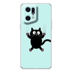 Чохол з принтом для OPPO Find X5 Pro (AlphaPrint) Модні коти (Падаючий кіт)
