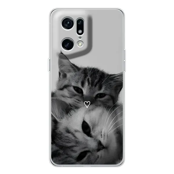 Чохол з принтом «Пара котів» для OPPO Find X5 Pro