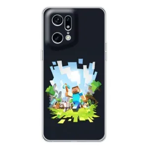Чохол Майнкрафт на OPPO Find X5 Pro (AlphaPrint) Minecraft (персонажі Minecraft)