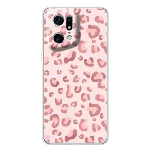 Чохол з розовим принтом для OPPO Find X5 Pro (Рожевий леопард)