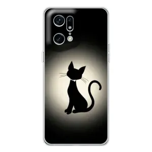 Чохол з принтом для OPPO Find X5 Pro (AlphaPrint) Модні коти (Силует котика)