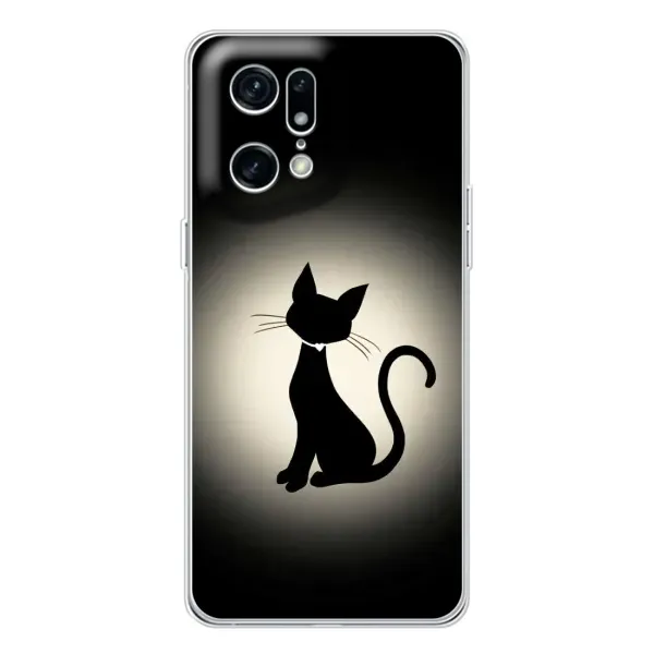 Чехол с принтом «Силуэт котика» для OPPO Find X5 Pro