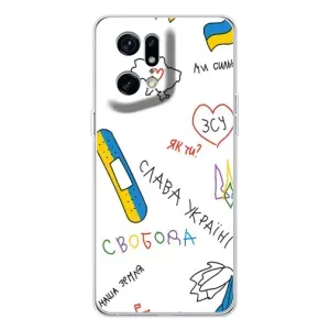 Чохли (Доброго вечора, ми за України) для Файнд Х5 Про (AlphaPrint) (Стикер)