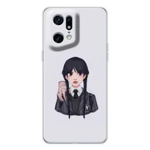 Чехлы Венсдей на OPPO Find X5 Pro Уэнсдей (AlphaPrint) (Уэнздей и Вещь)