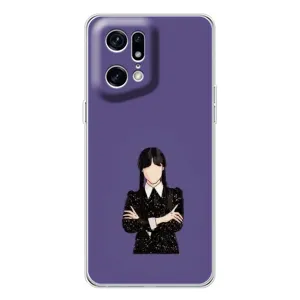Чехлы Венсдей на OPPO Find X5 Pro Уэнсдей (AlphaPrint) (Уэнздей в черном)