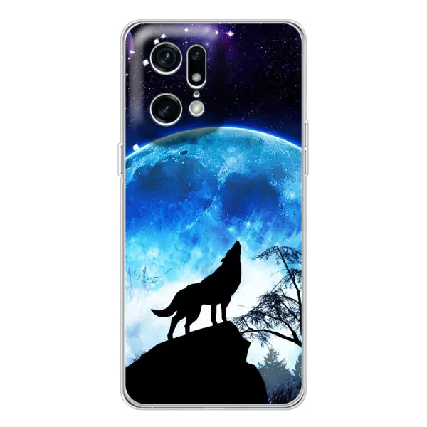 Чехол с принтом «Волк на луну» для OPPO Find X5 Pro Чехол с принтом «Волк на луну» для OPPO Find X5 Pro