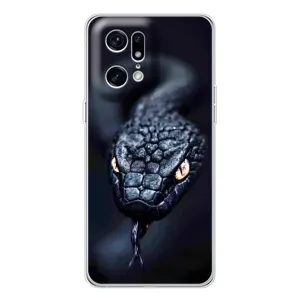 Чехол с картинкой «Хищники» для OPPO Find X5 Pro (Черная змея)