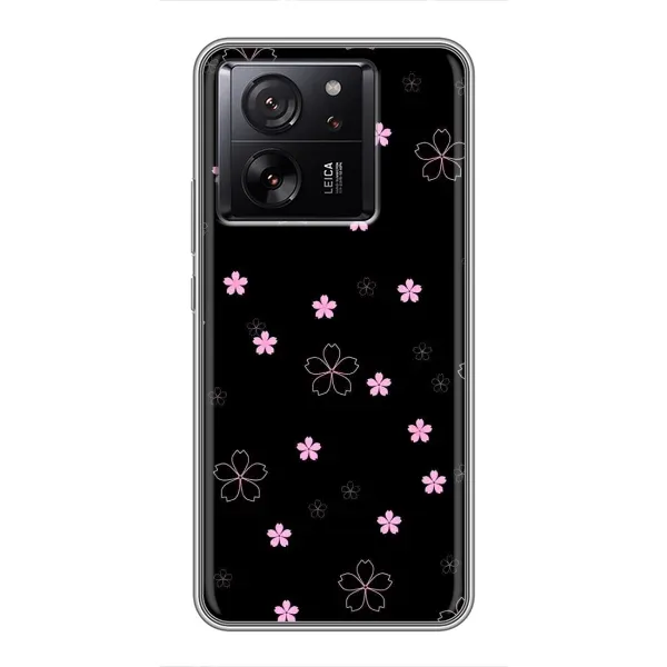 Чохол з принтом «Рожеві квіти на чорному» для OPPO K13s