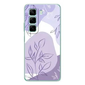 Силиконовый чехол с принтом в цветах на OPPO K13x 5G (Фиолетовые листья абстракция)