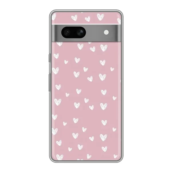 Чохол з принтом «Сердечки на рожевому» для OPPO K15s