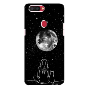Чехол с рисунком кот на Oppo R11s (Девушка с котом)