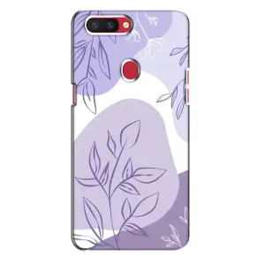 Силиконовый чехол с принтом в цветах на Oppo R11s (Фиолетовые листья абстракция)
