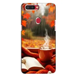 Чехол с уникальным дизайном «Осень с кофе» для Oppo R11s (Кофе и дождь)