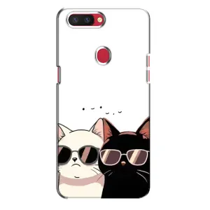 Чехол с рисунком кот на Oppo R11s (Коты в очках)